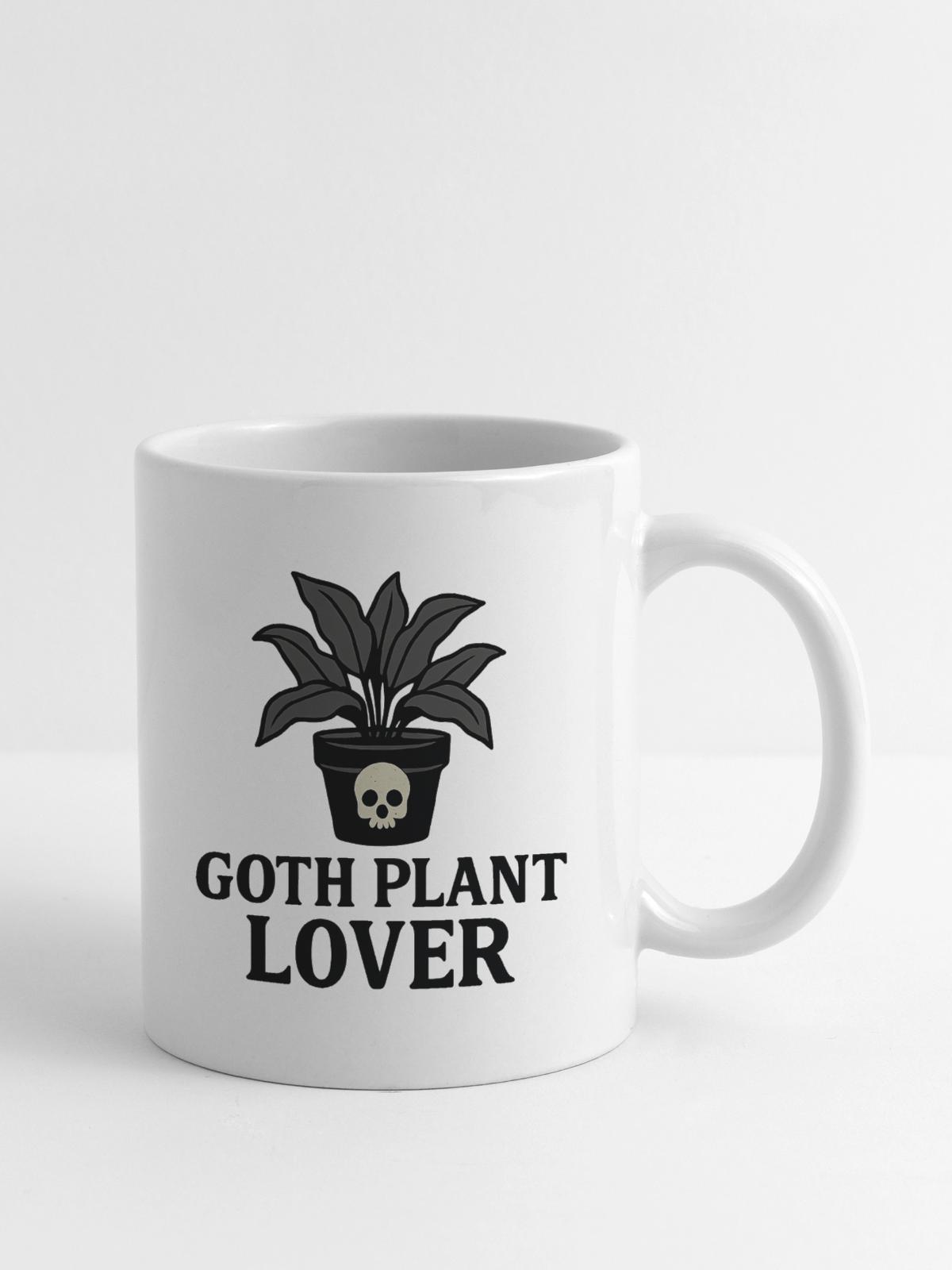 Goth Plant Skull Design - Coffee/Tea Mug - white - Right