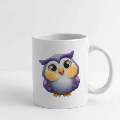 Colorful Cartoon Baby Owl with Big Sparkling Eyes - Coffee/Tea Mug