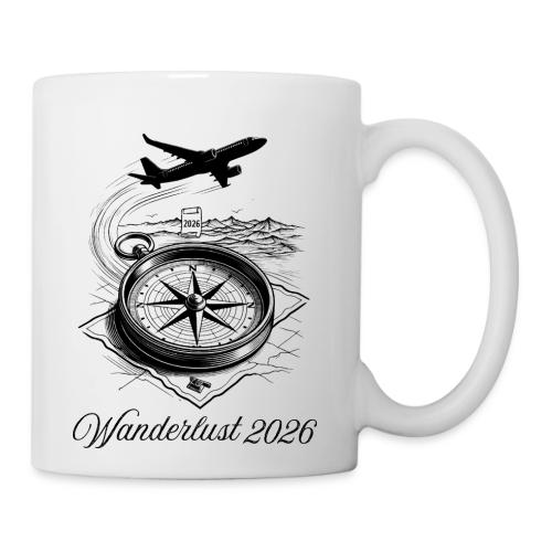 Wanderlust 2026 T-Shirt | Minimalist Travel Plane - Coffee/Tea Mug