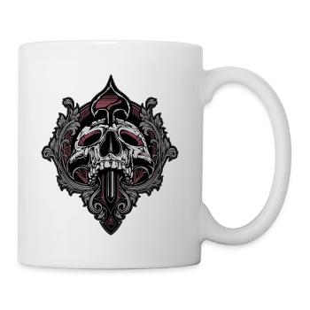 Ornate Skull Crest - Cool Cozy T-shirt - Coffee/Tea Mug - white - Right