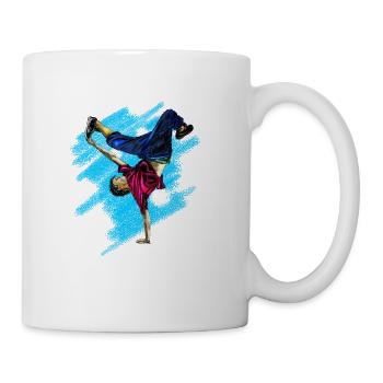 Breakdance Flip in Neon Splash - Coffee/Tea Mug - white - Right