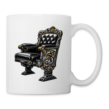 Baroque Gold-Accented Throne Chair - Coffee/Tea Mug - white - Right
