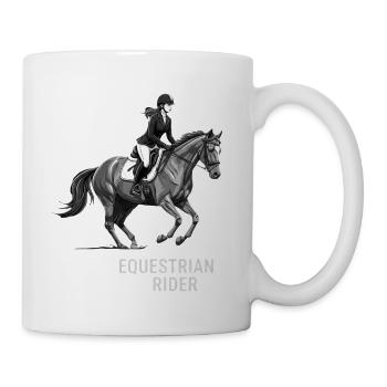 Monochrome Equestrian Rider - Coffee/Tea Mug - white - Right