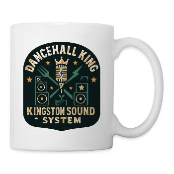 Dancehall King Kingston Sound System Logo - Coffee/Tea Mug - white - Right