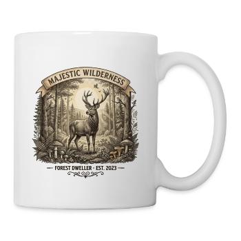 Forest Deer – Woodland Nature Scene - Coffee/Tea Mug - white - Right