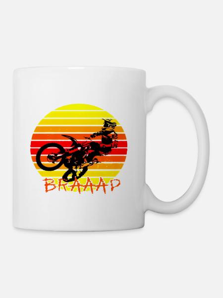 Braap Retro Sunset Motocross Art - Coffee/Tea Mug - white