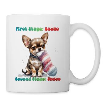 Chihuahua Sock Munching - Coffee/Tea Mug - white - Right
