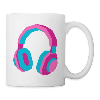 Headphones 80s Retro Synthwave DJ Music Gamer - Coffee/Tea Mug - white - Right