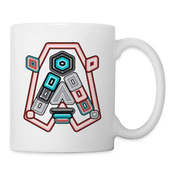 Neon Geometric Glyph Shield - Coffee/Tea Mug - white - Right