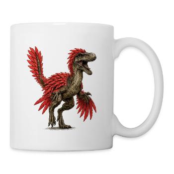 Feathered Velociraptor Dinosaur  - Coffee/Tea Mug - white - Right