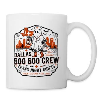 Big Boo Boo Crew Dallas Texas Night Shift - Coffee/Tea Mug - white - Right