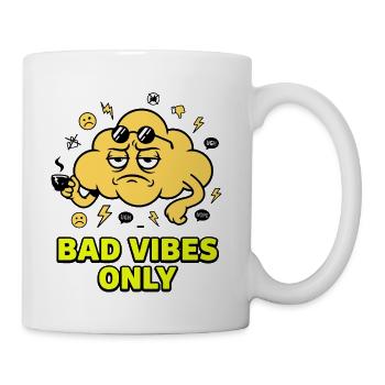 Bad Vibes Only Cloud Graphic - Coffee/Tea Mug - white - Right