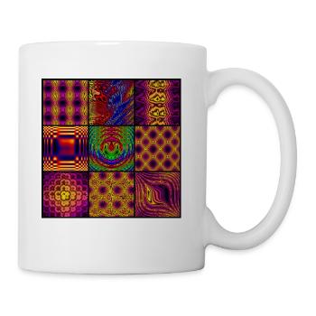 9 Panel Square Fractal Collage of Computer Art - Coffee/Tea Mug - white - Right