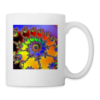 Colorful Julia Set Fractal Spiral - Coffee/Tea Mug - white - Right