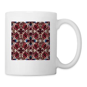Burgundy blue ornament - Coffee/Tea Mug - white - Right