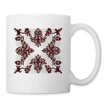 Burgundy ornament - Coffee/Tea Mug - white - Right