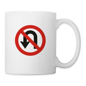 No U-Turn Sign - Coffee/Tea Mug - white - Right