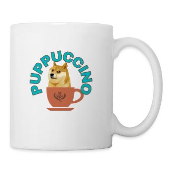 PUPPUCCINO, FUNNY COFFEE DOG - Coffee/Tea Mug - white - Right
