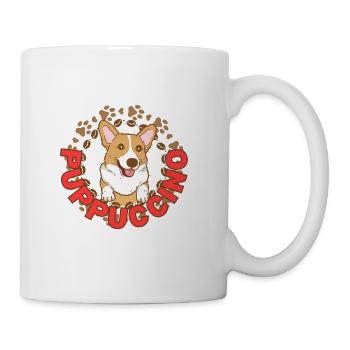 PUPPUCCINO, FUNNY COFFEE DOG - Coffee/Tea Mug - white - Right