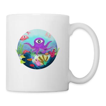 Colorful life under the sea - Coffee/Tea Mug - white - Right
