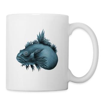 prehistoric axolotl blue color - Coffee/Tea Mug - white - Right
