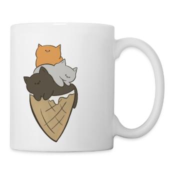 Cat Cream Stack Ice Cream - Coffee/Tea Mug - white - Right