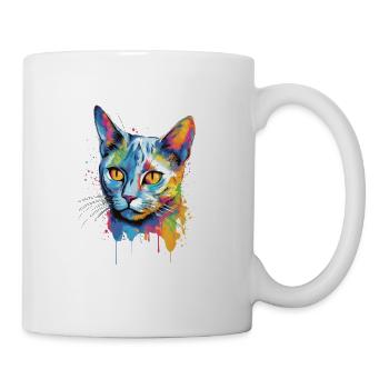 Colorful Russian-blue cat - Coffee/Tea Mug - white - Right