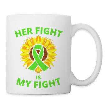 Cerebral Palsy Awareness Sunflower Green Ribbon - Coffee/Tea Mug - white - Right