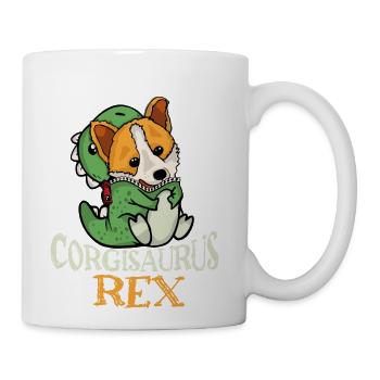 Cute Corgi Gift Women Dinosaur Trex Dog Owner Dog - Coffee/Tea Mug - white - Right