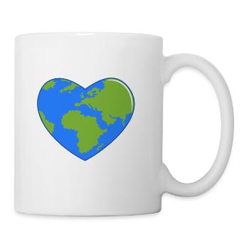 Earth Day World Map as Love Heart - Coffee/Tea Mug - white - Right