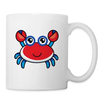 Red White and Blue Happy Crab - Coffee/Tea Mug - white - Right