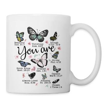 Beautiful Butterfly Bible Verse Religious - Coffee/Tea Mug - white - Right