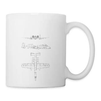A-10 Thunderbolt Blueprint Art - Coffee/Tea Mug - white - Right