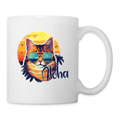 Funny Cat in Hawaiian Aloha Sunglasses - Coffee/Tea Mug
