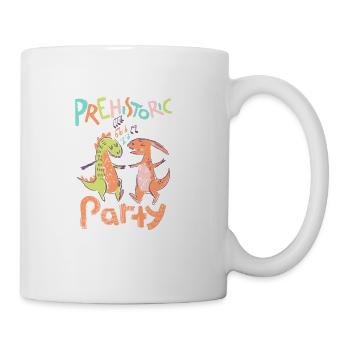 prehistoric party - little dino - Coffee/Tea Mug - white - Right