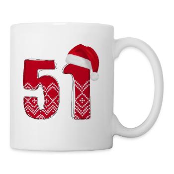 Celebrate 51 Christmas Years - Number Fifty One - Coffee/Tea Mug - white - Right