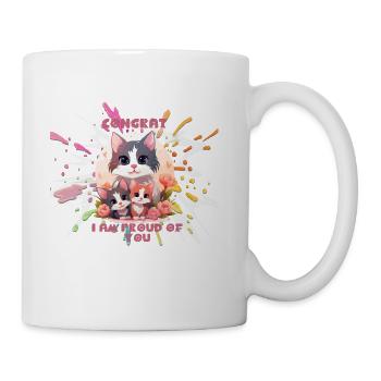 Motivational Cute Cat Mug Positive Quotes - Coffee/Tea Mug - white - Right