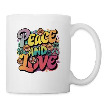 Peace And Love Hippie 1960`s 1970`s - Coffee/Tea Mug - white - Right