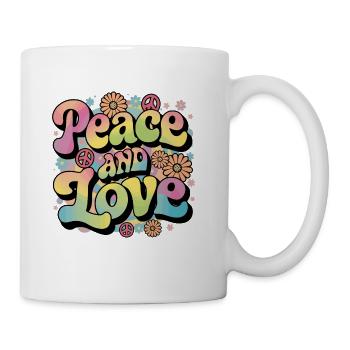 Peace And Love Hippie 1960`s 1970`s - Coffee/Tea Mug - white - Right