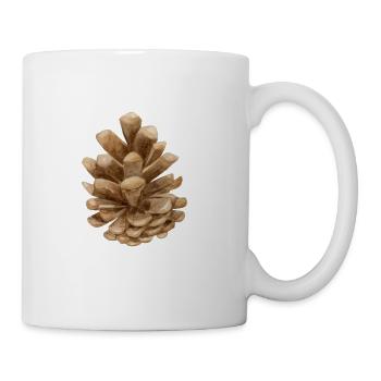 A watercolor painting of a brown pine tree - Coffee/Tea Mug - white - Right