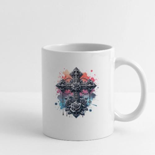 Gothic Collection - Crosses Roses Pastel B/ground - Coffee/Tea Mug