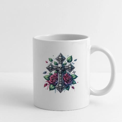 Gothic Collection - Cross, Skulls & Red Roses - Coffee/Tea Mug