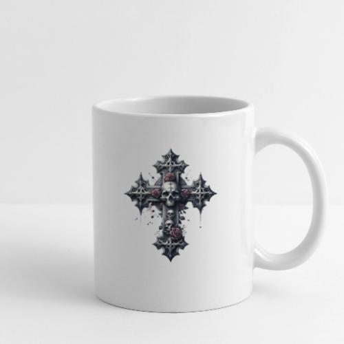 Gothic Cross Collection - Skulls and Red Roses - Coffee/Tea Mug