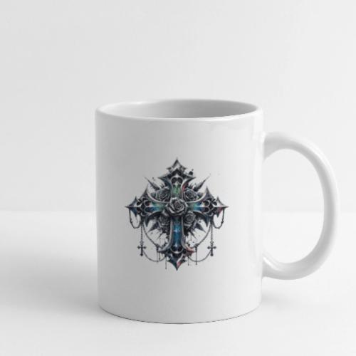 Gothic Crosses - 4 point with Roses - Coffee/Tea Mug