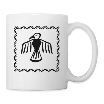 free as a bird bird t-shirt design - Coffee/Tea Mug - white - Right