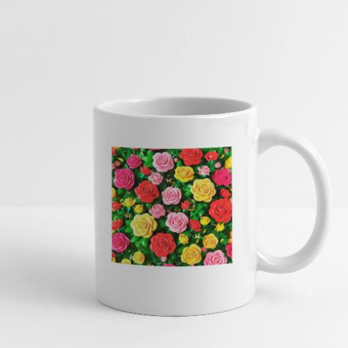 Floral print, colors in rose flowers, nature - Coffee/Tea Mug
