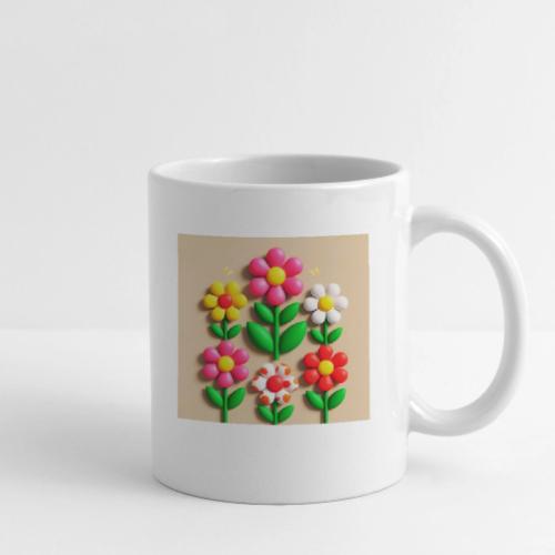 3D Flowers and Butterflies in Amber, Floral Design - Coffee/Tea Mug
