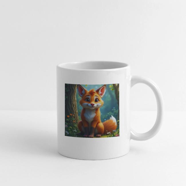 Magical fantasy fox in enchanted forest scene