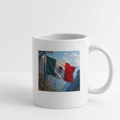 Mexican Flag in Mountain Nature Landscape - Coffee/Tea Mug