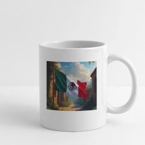 Mexican flag in Magical Town and Nature - Coffee/Tea Mug